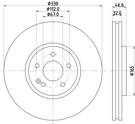 Bremsscheibe Vorderachse Hella 8DD 355 115-861 von Hella