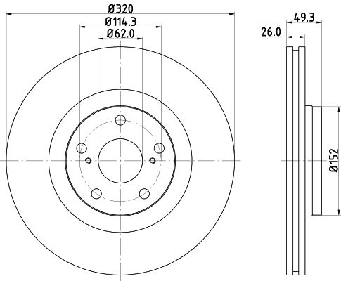 Bremsscheibe Vorderachse Hella 8DD 355 116-131 von Hella