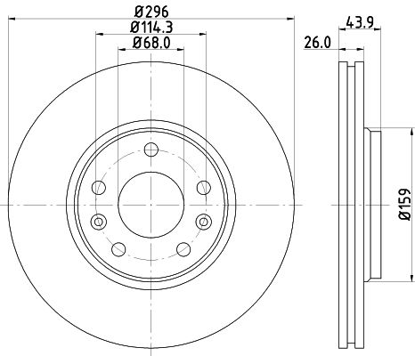 Bremsscheibe Vorderachse Hella 8DD 355 116-161 von Hella