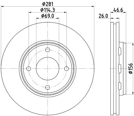 Bremsscheibe Vorderachse Hella 8DD 355 116-531 von Hella