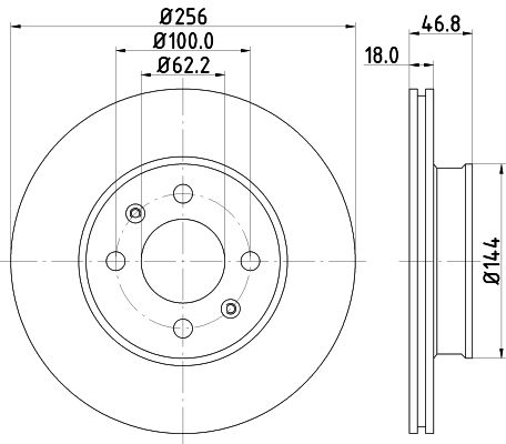 Bremsscheibe Vorderachse Hella 8DD 355 116-561 von Hella