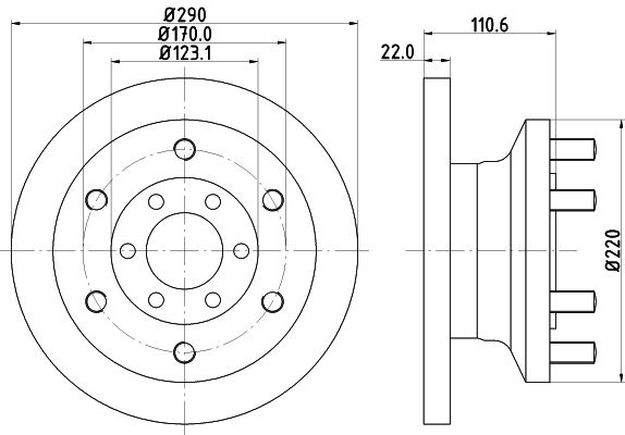 Bremsscheibe Vorderachse Hella 8DD 355 117-501 von Hella