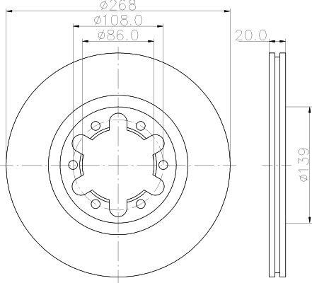 Bremsscheibe Vorderachse Hella 8DD 355 117-671 von Hella