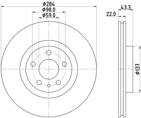 Bremsscheibe Vorderachse Hella 8DD 355 118-411 von Hella