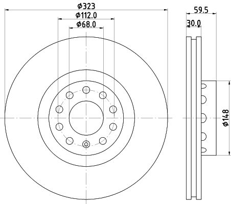 Bremsscheibe Vorderachse Hella 8DD 355 118-611 von Hella