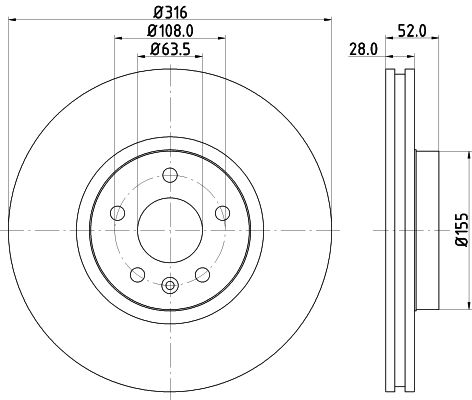 Bremsscheibe Vorderachse Hella 8DD 355 118-891 von Hella