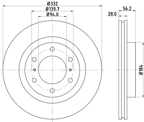 Bremsscheibe Vorderachse Hella 8DD 355 119-081 von Hella