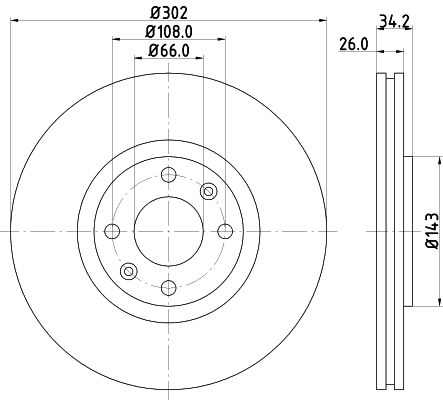 Bremsscheibe Vorderachse Hella 8DD 355 119-161 von Hella