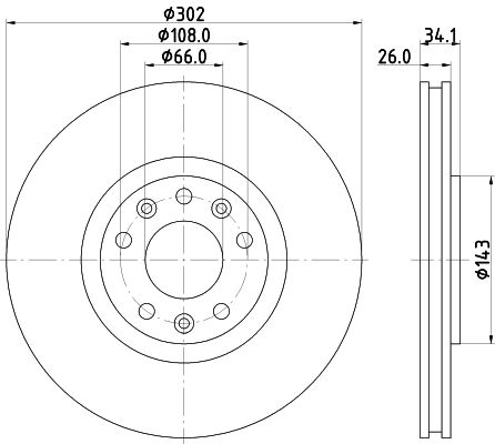 Bremsscheibe Vorderachse Hella 8DD 355 120-501 von Hella