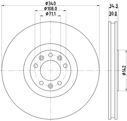 Bremsscheibe Vorderachse Hella 8DD 355 120-511 von Hella