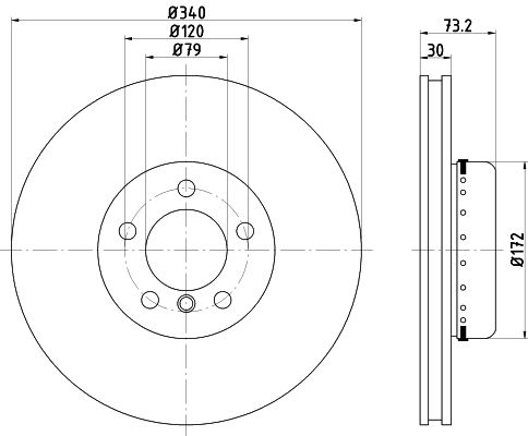 Bremsscheibe Vorderachse Hella 8DD 355 120-811 von Hella