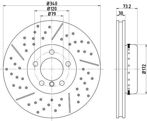 Bremsscheibe Vorderachse Hella 8DD 355 120-821 von Hella