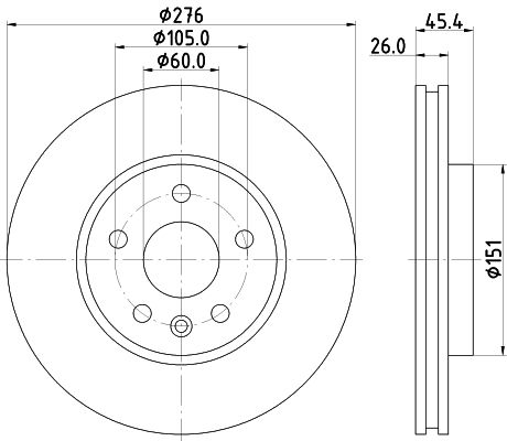 Bremsscheibe Vorderachse Hella 8DD 355 122-841 von Hella