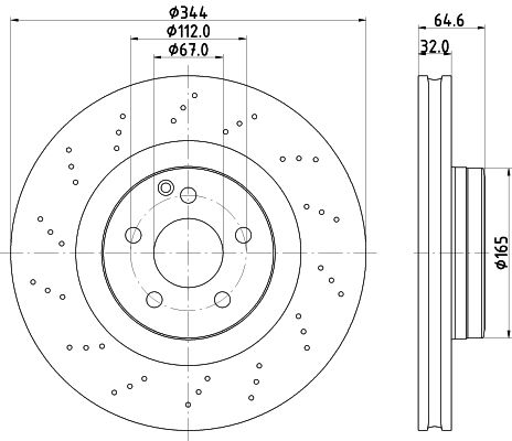 Bremsscheibe Vorderachse Hella 8DD 355 122-891 von Hella