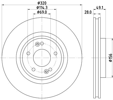 Bremsscheibe Vorderachse Hella 8DD 355 125-121 von Hella