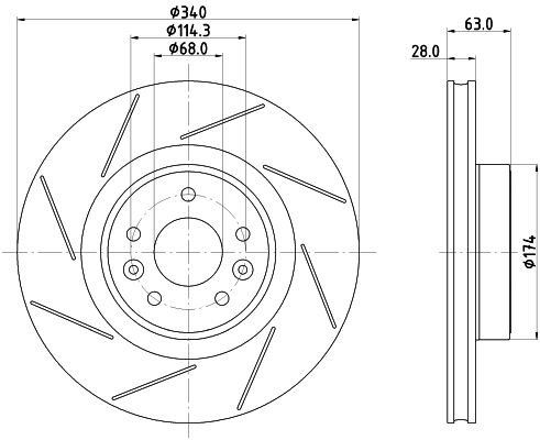 Bremsscheibe Vorderachse Hella 8DD 355 125-211 von Hella