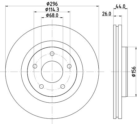 Bremsscheibe Vorderachse Hella 8DD 355 125-521 von Hella