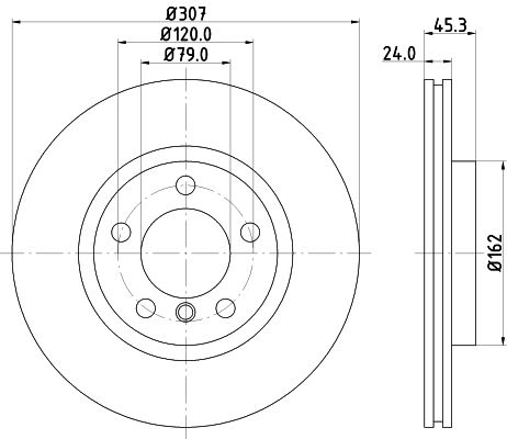 Bremsscheibe Vorderachse Hella 8DD 355 126-291 von Hella