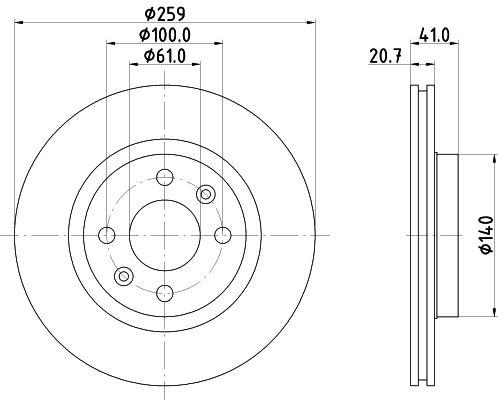 Bremsscheibe Vorderachse Hella 8DD 355 126-531 von Hella