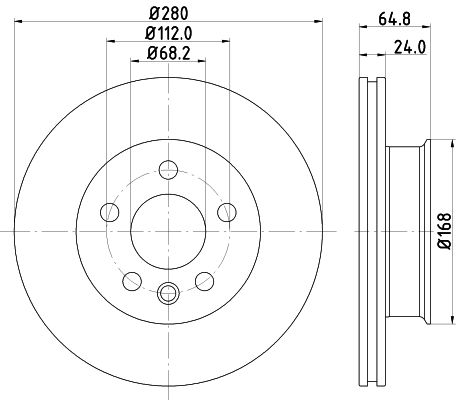 Bremsscheibe Vorderachse Hella 8DD 355 127-061 von Hella