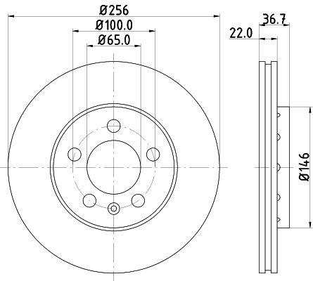 Bremsscheibe Vorderachse Hella 8DD 355 127-291 von Hella