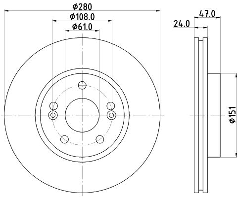 Bremsscheibe Vorderachse Hella 8DD 355 127-861 von Hella