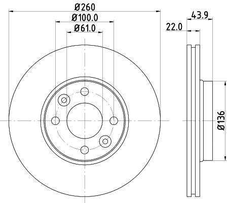 Bremsscheibe Vorderachse Hella 8DD 355 127-881 von Hella