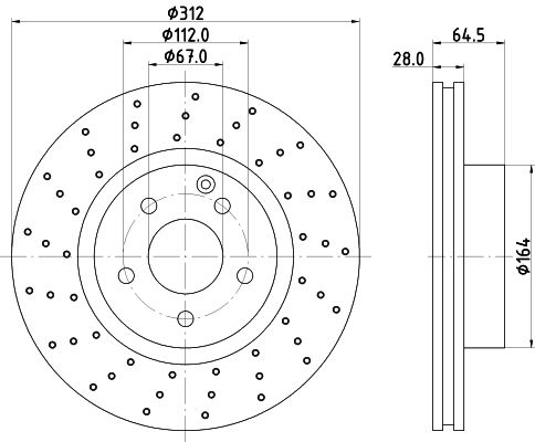 Bremsscheibe Vorderachse Hella 8DD 355 127-941 von Hella