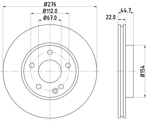 Bremsscheibe Vorderachse Hella 8DD 355 128-271 von Hella