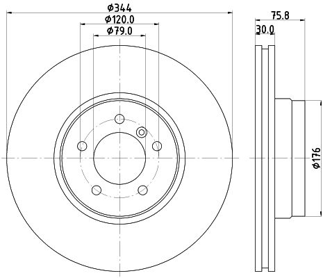 Bremsscheibe Vorderachse Hella 8DD 355 128-381 von Hella