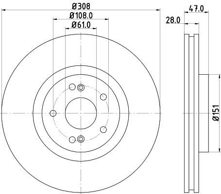 Bremsscheibe Vorderachse Hella 8DD 355 128-891 von Hella