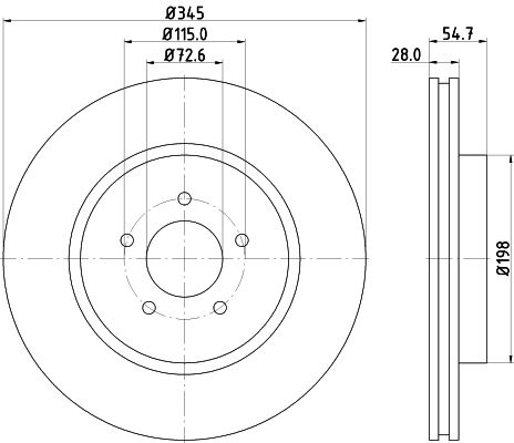 Bremsscheibe Vorderachse Hella 8DD 355 128-961 von Hella