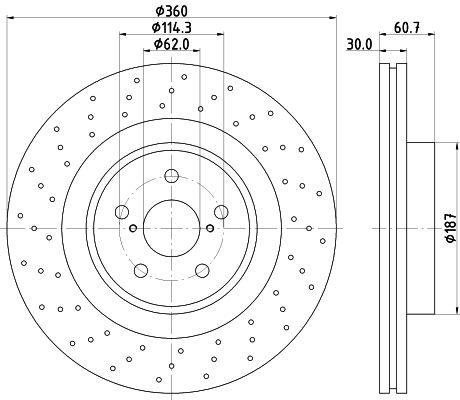 Bremsscheibe Vorderachse Hella 8DD 355 129-851 von Hella