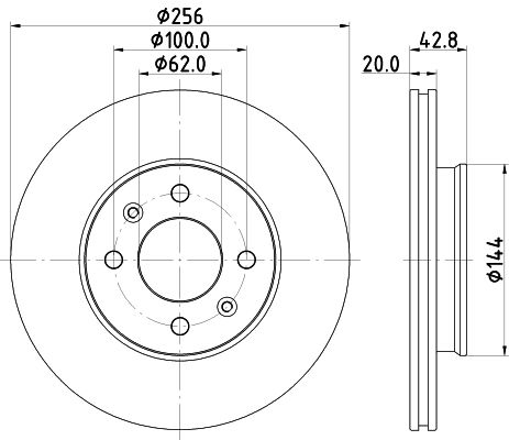 Bremsscheibe Vorderachse Hella 8DD 355 130-001 von Hella