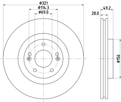 Bremsscheibe Vorderachse Hella 8DD 355 131-351 von Hella