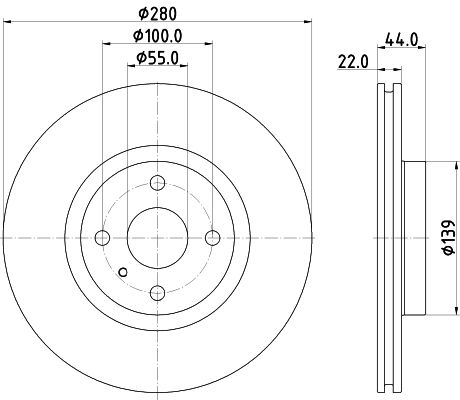 Bremsscheibe Vorderachse Hella 8DD 355 132-111 von Hella