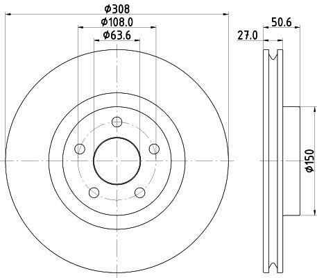 Bremsscheibe Vorderachse Hella 8DD 355 132-291 von Hella