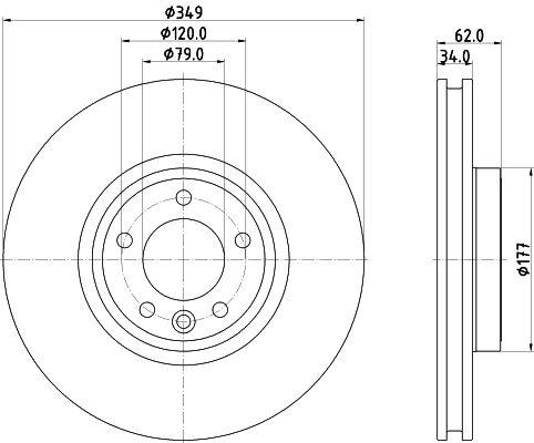 Bremsscheibe Vorderachse Hella 8DD 355 132-551 von Hella