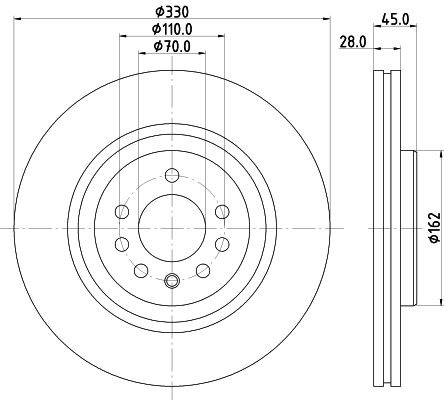 Bremsscheibe Vorderachse Hella 8DD 355 132-761 von Hella