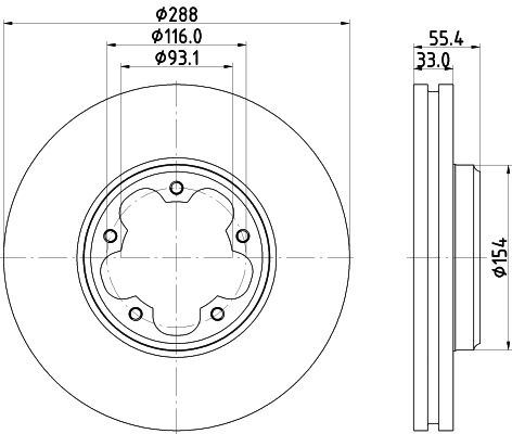 Bremsscheibe Vorderachse Hella 8DD 355 133-161 von Hella