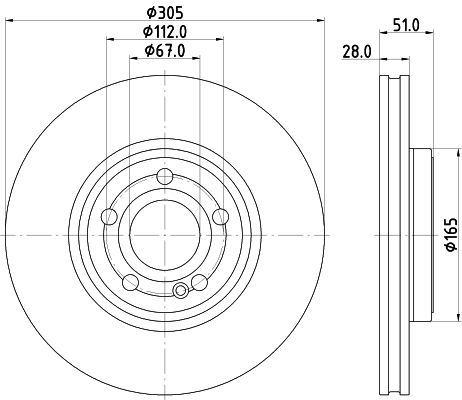 Bremsscheibe Vorderachse Hella 8DD 355 133-371 von Hella