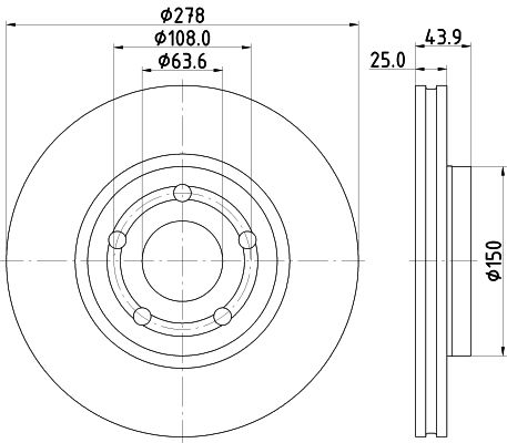 Bremsscheibe Vorderachse Hella 8DD 355 133-771 von Hella