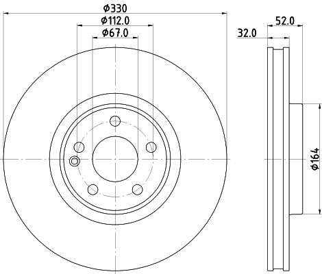 Bremsscheibe Vorderachse Hella 8DD 355 134-621 von Hella