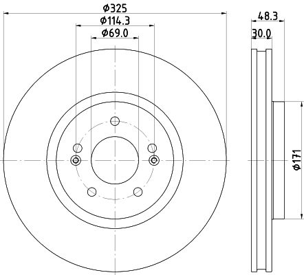 Bremsscheibe Vorderachse Hella 8DD 355 134-721 von Hella