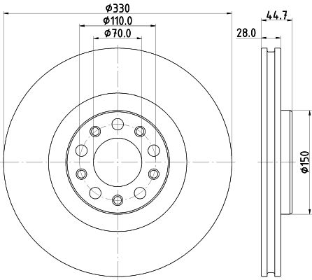 Bremsscheibe Vorderachse Hella 8DD 355 134-801 von Hella