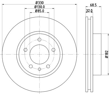 Bremsscheibe Vorderachse links Hella 8DD 355 109-721 von Hella