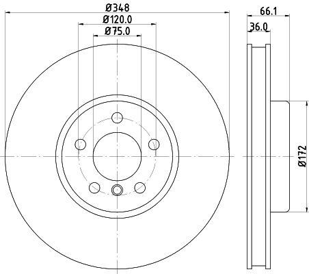 Bremsscheibe Vorderachse links Hella 8DD 355 119-261 von Hella