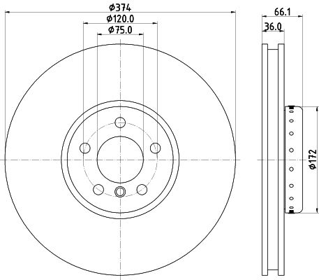 Bremsscheibe Vorderachse links Hella 8DD 355 120-701 von Hella