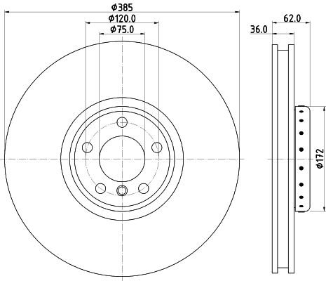 Bremsscheibe Vorderachse links Hella 8DD 355 120-721 von Hella