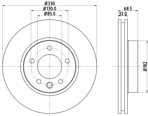 Bremsscheibe Vorderachse rechts Hella 8DD 355 109-741 von Hella